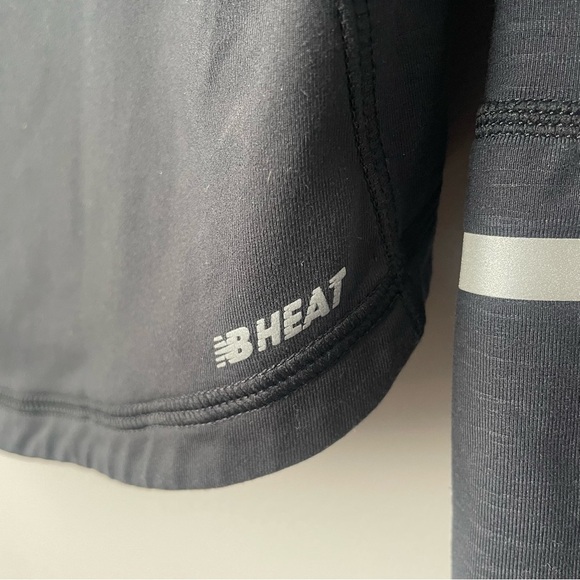 New Balance Pullover Womens Small Black NB Heat Hooded Half Zip Reflective Trim - Picture 3 of 6